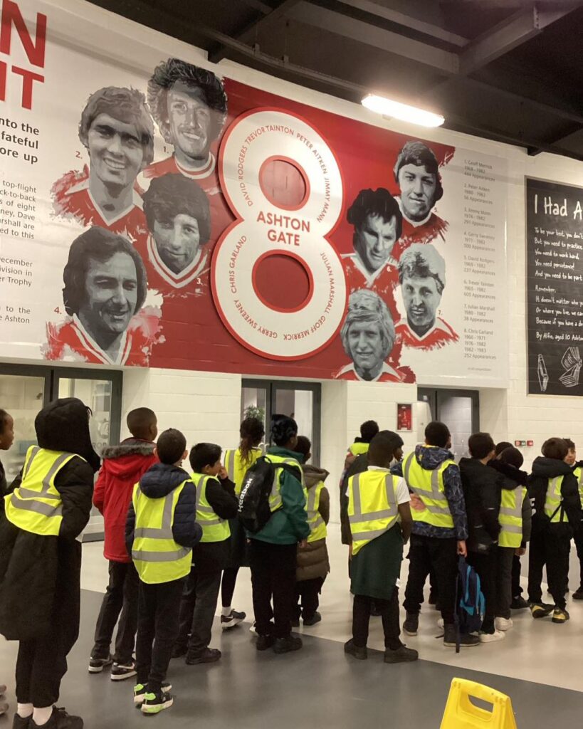 Evergreen Primary Academy pupils visit Ashton Gate stadium