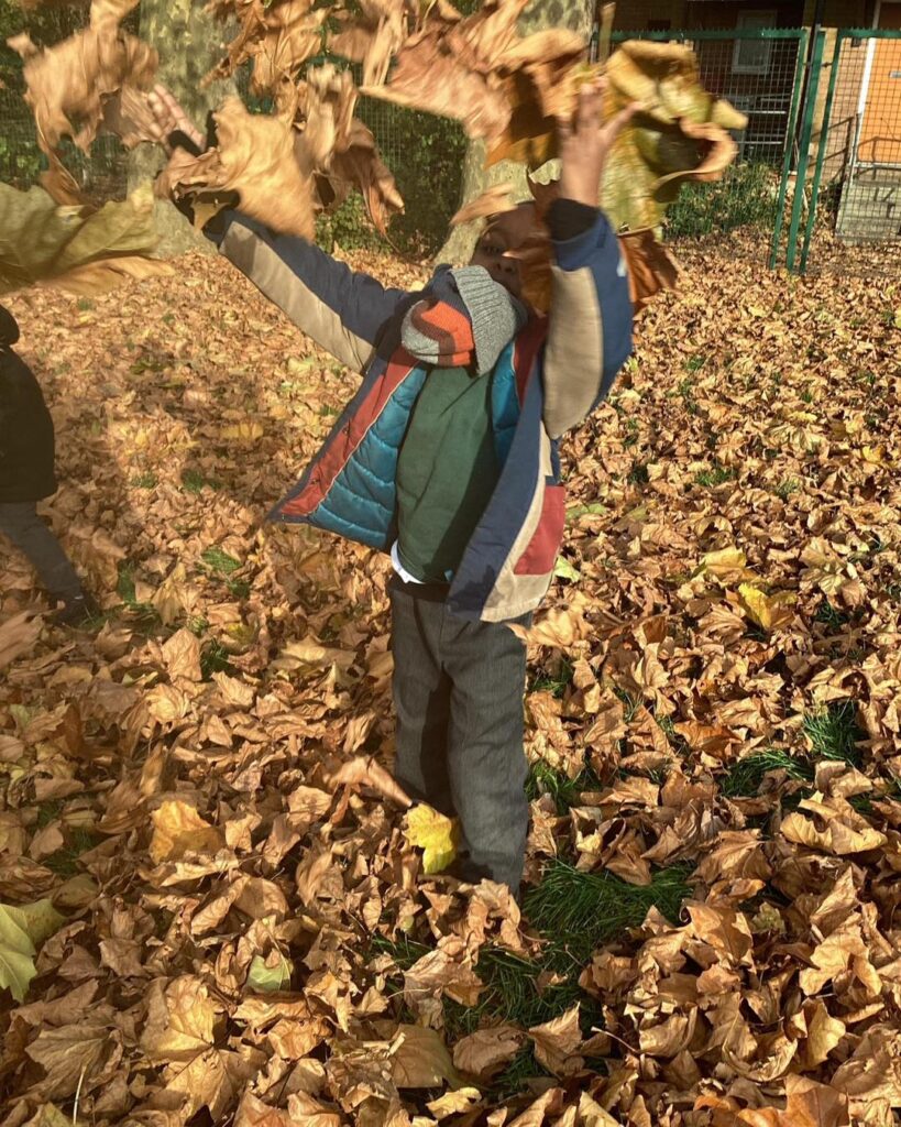 Reception pupils at Evergreen Primary Academy celebrate autumn