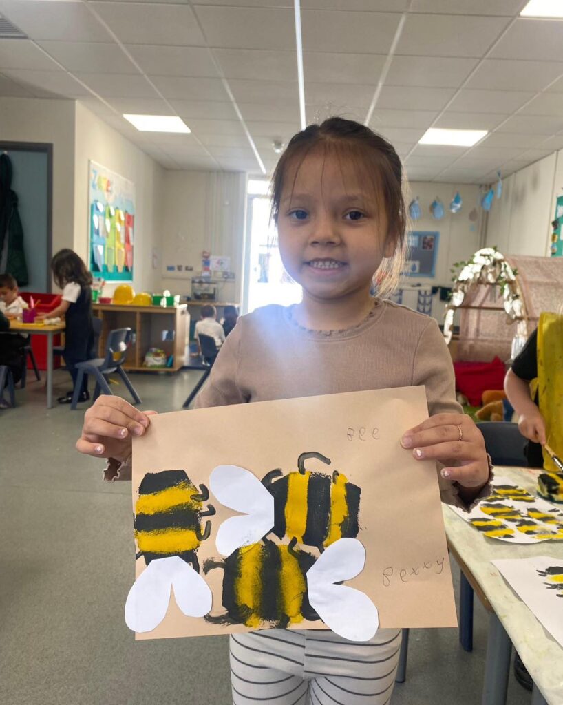 Reception pupils learn about bees at Evergreen Academy