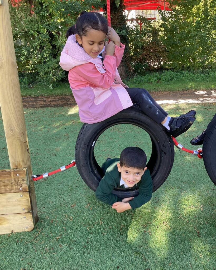 Fun on the new playground